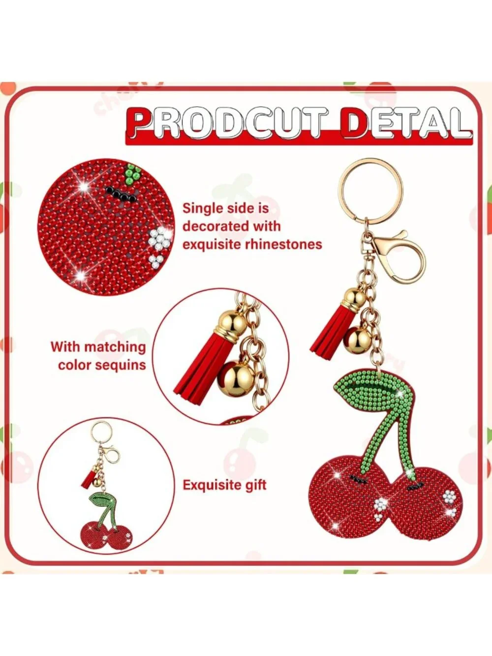 12 Pcs Sparkling Rhinestone Keychains for Women - Bling Accessories & Gifts